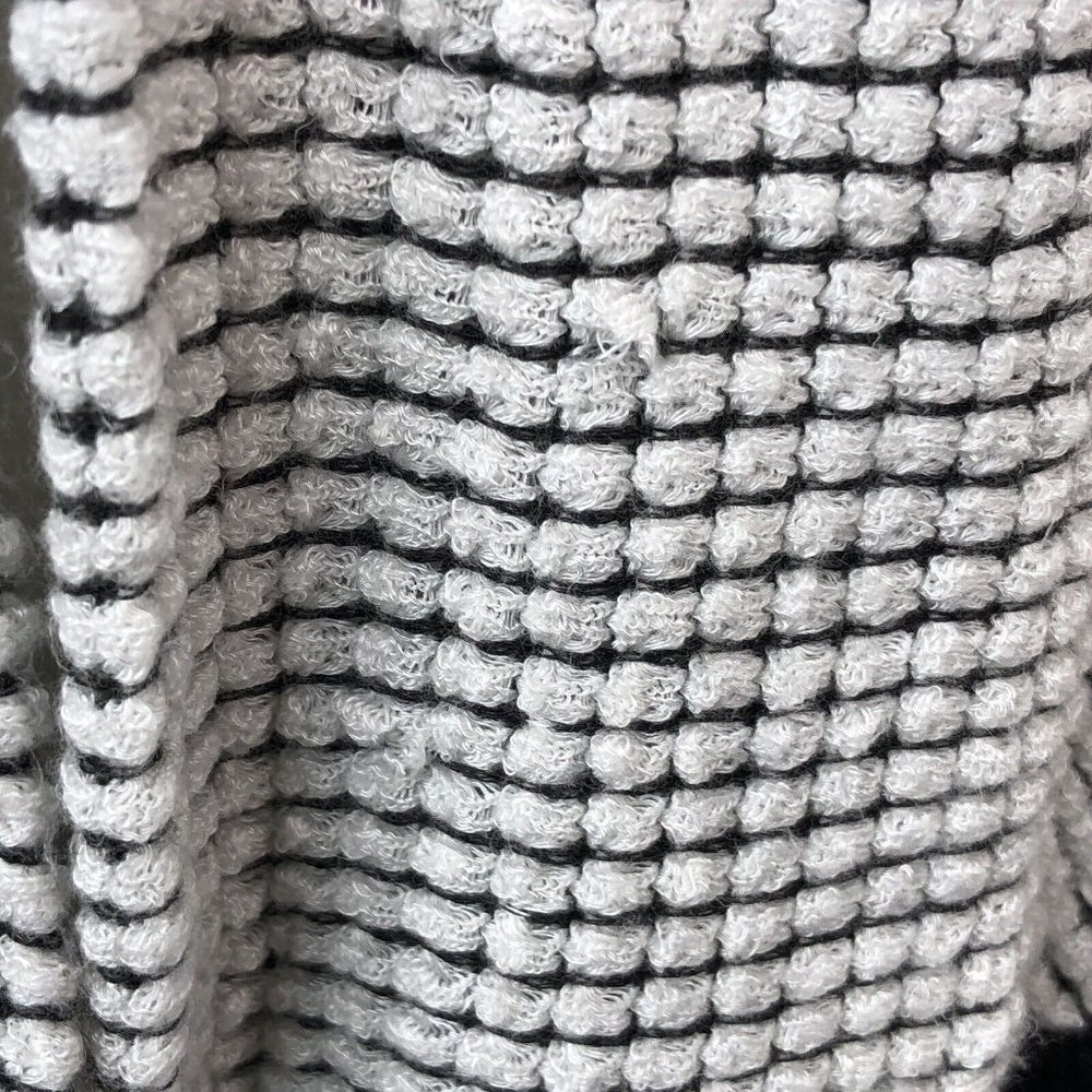Maeve Anthropologie Womens Open Front Cardigan Sz Medium Black White Knit *FLAW* - Picture 11 of 11